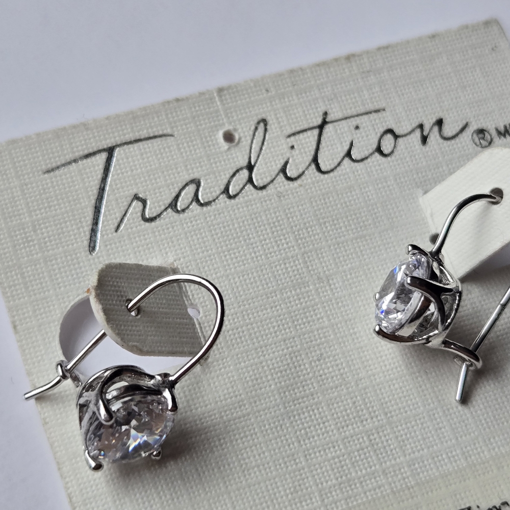 Argent 925 Sterling Cubic Zirconia Earrings